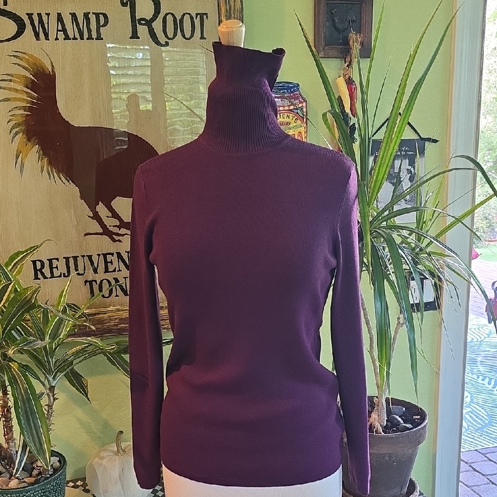 Anne Klein Purple Turtleneck Sweater
